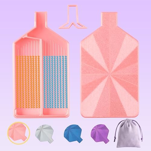 Diamond Art Trays with Lids, Multi-Color Partitioned Diamond Painting Tray, Suitable for 9D Diamond Dots, Silky Rose