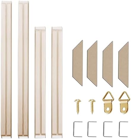 Texas Art DIY Wood Stretcher Bars for Canvas, Solid Wood Frame Kit, Easy to Assemble, Gallery Wrap for Oil Painting, Wall Posters, Customized Wooden Frame Kit for Diamond Painting, White, 30 x 32