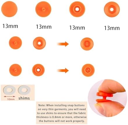 IMNTHO 140 Sets Plastic Snaps,T5 Snap Buttons No Need Tools, No-Sew Snap Buttons for DIY Crafts Clothes Sewing (14 Color)