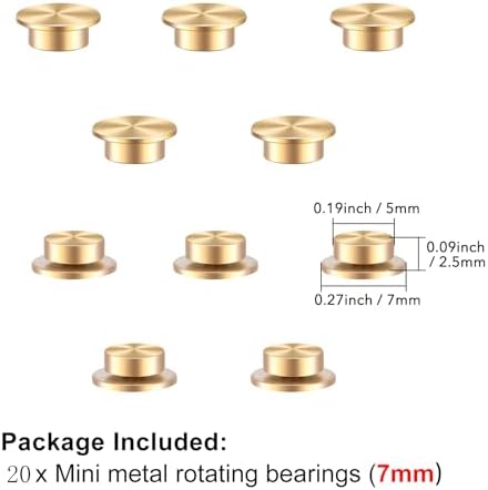 CYFUN DESIGN 20 Pcs Mini Metal Rotating Bearings for Card Making DIY Handmade Crafts Paper Cards Scrapbooking Crafting, 360°Rotation Charm Bearing Spinner Art Tool Nail Rings Jewelry Rotating Tools