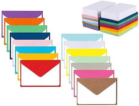 Colorful Envelopes with Blank Flat White Cards 5" x 7" Assorted Colors 105 Pack Card Making Supplies for Birthday, Graduation, Baby Shower