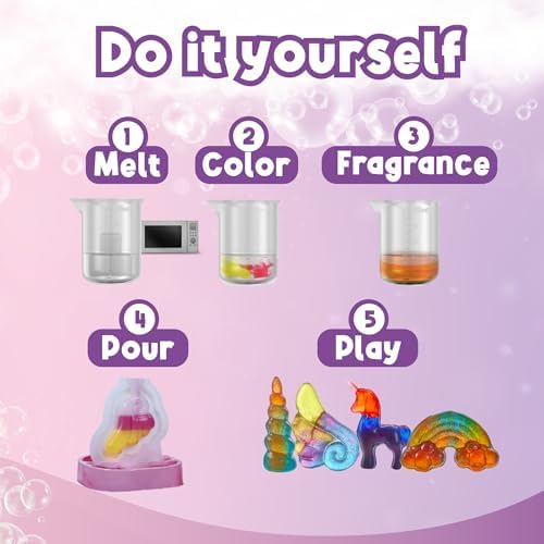 Unicorn Soap Lab - Glycerin Soap Making Kit and Molds for Kids Ages 6-12