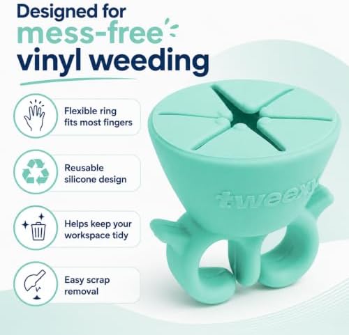 tweexy Wearable Vinyl Weeding Scrap Collector Ring for HTV Crafts – Mint