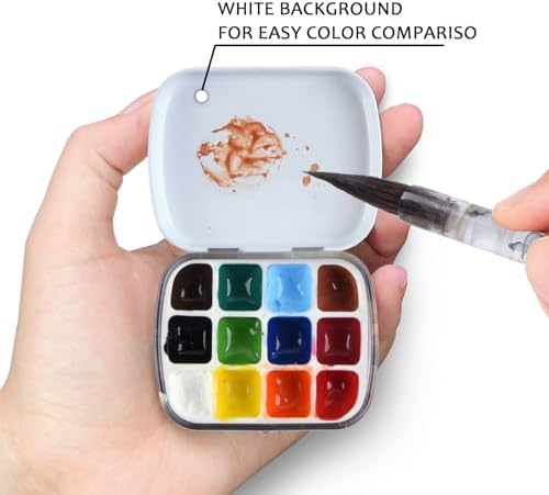 Portable Travel Watercolor Palette, Mini Metal Tin Box,12-Well Empty Tins