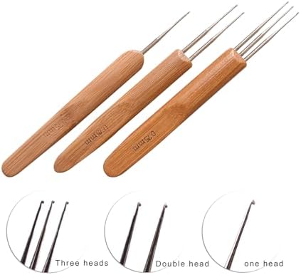 Dreadlock Crochet Hook Tool Dreadlock Needle for Braid Hair and Crafts 0.5mm 0.75mm Needle with 2 Interlocking Tool for Locs Weaving Crochet Tightening Accessory 8 Pcs/Kit
