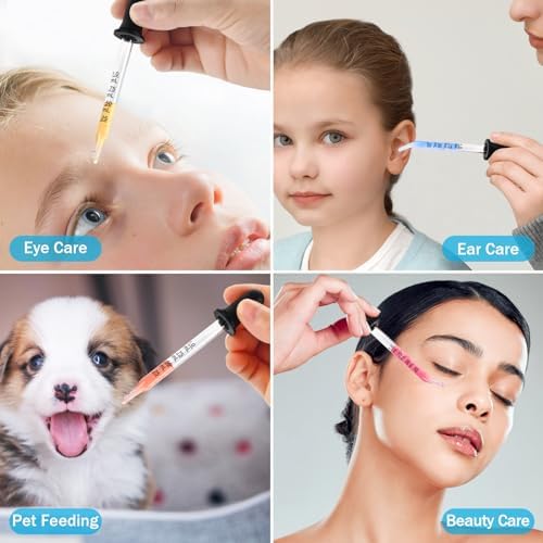 Eye Dropper, 1mL Glass Liquids Pipette Dropper Tool with Measurement Herain