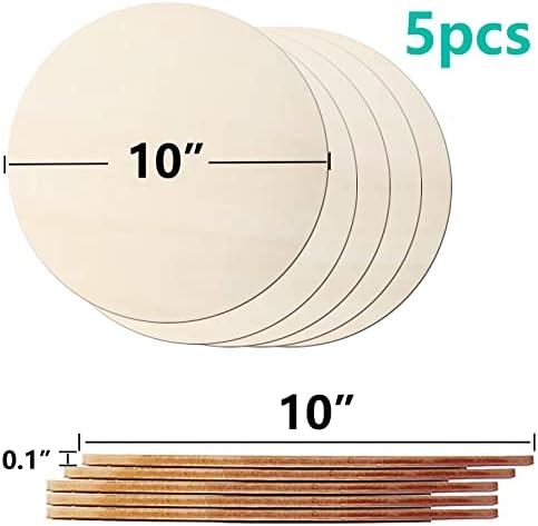 Wood Rounds for Crafts 10 Inch - 5 Pack