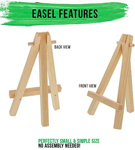 U.S. Art Supply 5" Mini Easel (12 Pack) - Natural Wooden A-Frame Tabletop