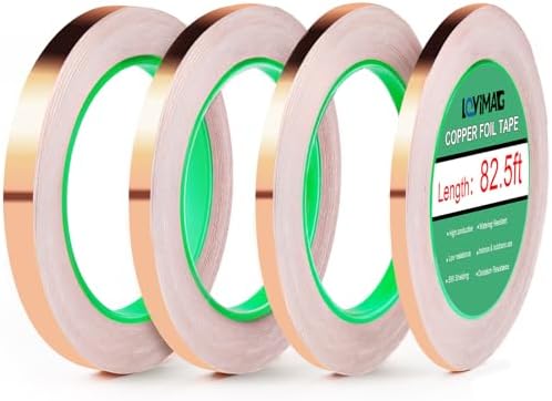 LOVIMAG Copper Tape 4 Sizes (0.2/0.24/0.3/0.4Inch) x82.5FT HVAC Foil Strips