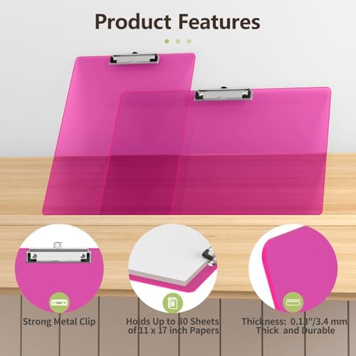 11 x 17 Extra Large Clipboard 2 Pack, Red Clip Board