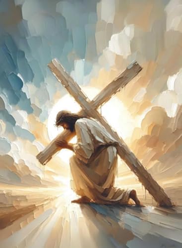 Jesus Paint by Numbers Kit for Adults Framed Canvas 12X16 in, Frameworkless