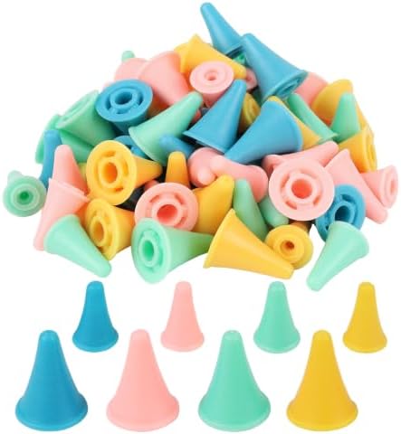 LNAUJS 40 Pcs Knitting Needle Stoppers, 4 Colors 2 Sizes Soft Rubber Point Protectors