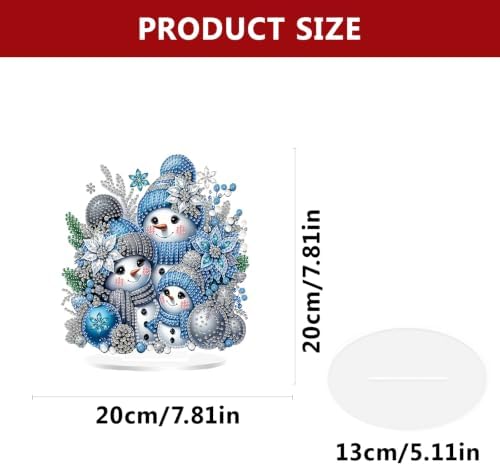 Christmas Diamond Art Kits for Adults,Cute Snowman Family Diamond Painting