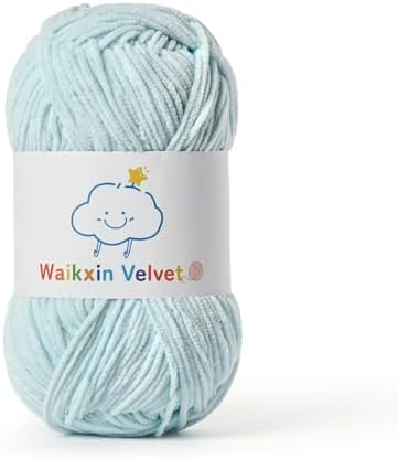 Fluffy Chenille Yarn for Crocheting，Baby Yarn for Crocheting Soft，50g/1.76oz Velvet Amigurumi Yarn ，Fingering Weight Yarns for Crocheting Baby Blankets、DIY Craft.(Baby Blue)