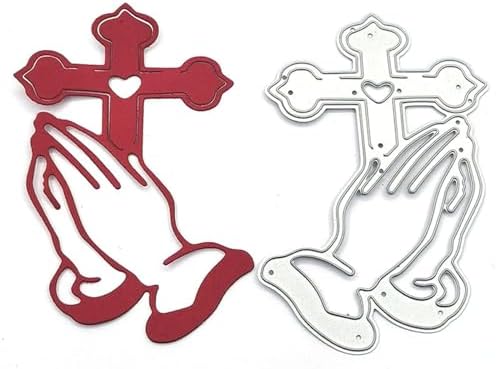 Scrapbooking Die-Cuts for Card Making, Christmas Metal Cutting Dies, Paper Craft Punch Template, Background Embossing Stencils, DIY Album Décor (Applause Cross-8.9x6.3cm)