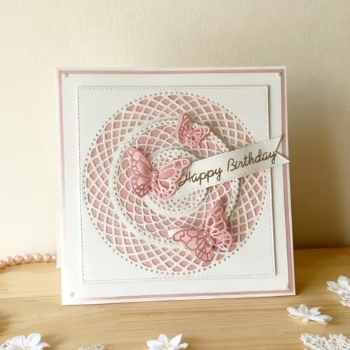 Cutting Dies Metal Stencils Scrapbooking Tools DIY Embossing Template for Paper Card Making Album Arts Crafts Supplies (Lace Circular Frame-12x12cm)