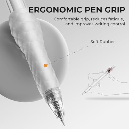 8 Pack Ballpoint Pens - 1.0mm Fidget Rotating Black Ink, No Smudge