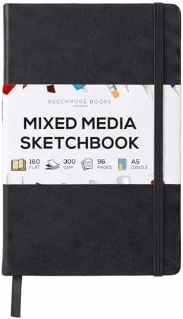 Beechmore Books A5 5.8x8.3 Mixed Media Sketchbook 300 GSM/140LBS