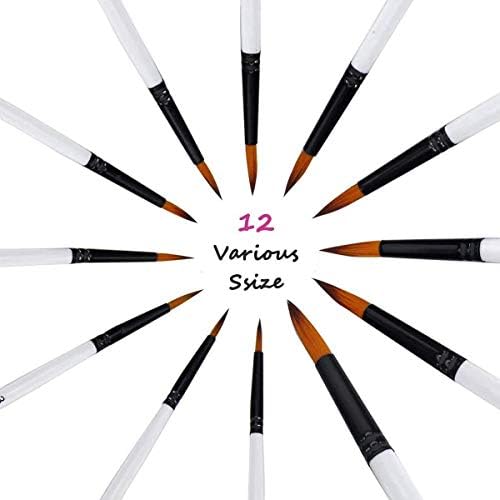 GETHPEN Acrylic Paint Brushes Set,12PCS Round-Pointed Tip Paint Brushes