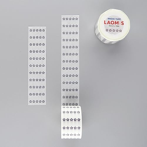 Japanese 5 Star Review Rating Tracker Writable Washi Tape / 25mm x 10M / 1000 Stickers