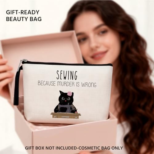 Sewing Gift Women, Quilter Gifts, Gift For Quilter, Seamstress Gift, Funny Quilting Gifts for Quilters, Seamstresses, Unique Humor Novelty Sarcasm Gardening Makeup Bag - Because M is Wrong