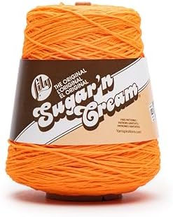 Lily Sugar'n Cream Cone Cotton Yarn for Dishcloths, Hot Orange