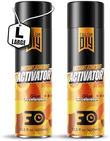 Super Glue Activator Spray (2 x 13.5 fl oz) – CA Glue Accelerator Spray, Fast-Drying Cyanoacrylate Activator for Instant Bonding on Wood, Plastic, Metal & DIY Repairs