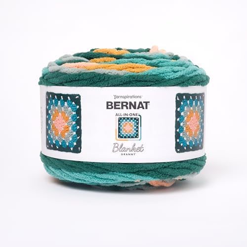 Bernat All in One Blanket Granny Soft Crochet Yarn, Seaside Shine, 2-Pack