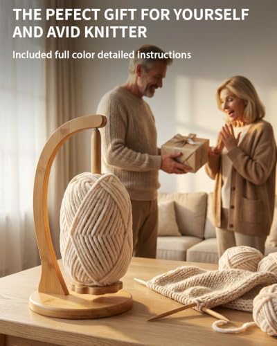 SPEENSUN Magnetic Yarn Holder for Crocheting, Large, Natural