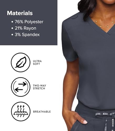 Med Couture Touch Women's Scrub Tops V-Neck Tuck-in Top with 1 Pocket