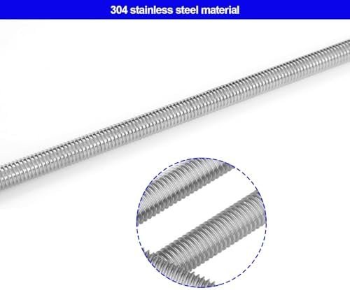 Stainless Threaded Rod with Hex Nuts, 16" M4 Set Hangers & Garden Stakes
