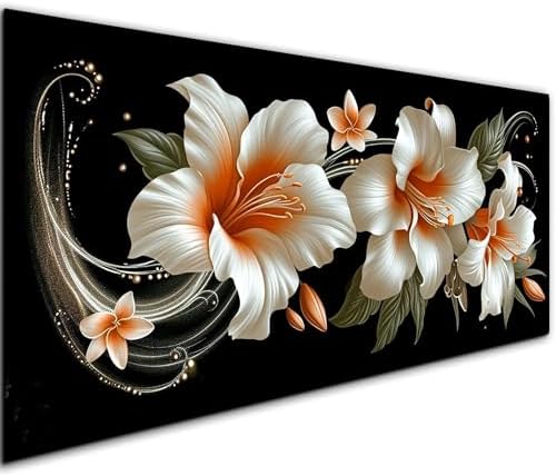 NFDPFUN Flower Diamond Art Kits for Adults,Large Size Diamond Painting kit for Beginner,DIY Handicrafts,Floral Diamond Mosaic Kits,Gem Painting,Diamond Craft Kits for Home wall Decor,31.5x15.7inch