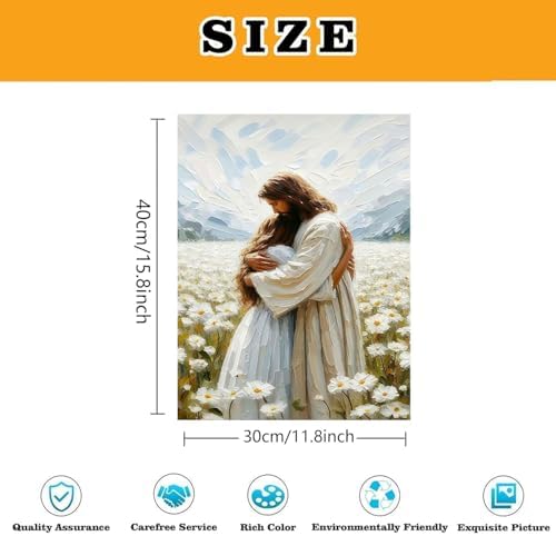 6 Pack Jesus Paint by Numbers Kit for Adults Framed Canvas, Frameworkless