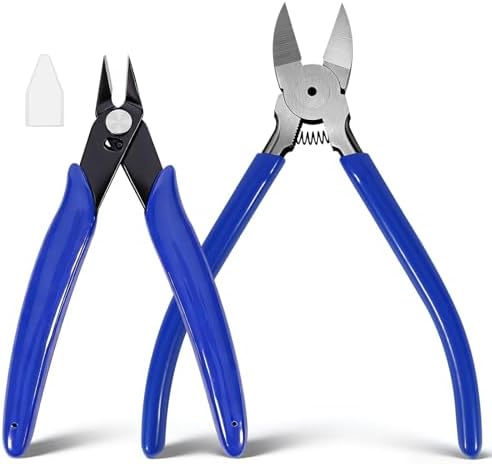 2 Pack Wire Cutters Set, 6"+5" Flush Cutters, Side Cutting Pliers