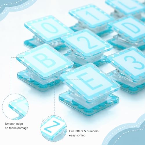 Crtiin 36 Pcs Sewing Clips for Fabric Set with Storage Box, Blue