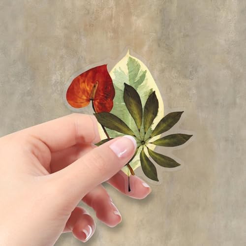 50Pcs Dried Flower Vintage PET Stickers