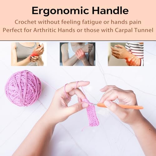 Small Size Crochet Hook Lace Crochet Needle, 1.75mm Crochet Hook, Ergonomic Crochet Hooks，Embroidery Thread Knitting Weaving Tool (1.75 mm)