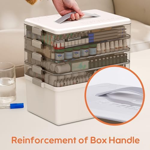 Citylife 5-Tier Medicine Organizer with Handle, Portable Storage Cabinet