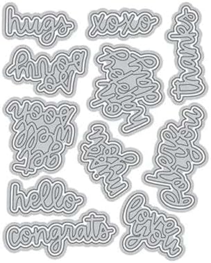 Scrapbooking Die-Cuts for Card Making, Christmas Metal Cutting Dies, Paper Craft Punch Template, Background Embossing Stencils, DIY Album Décor (Words A-14.6x11.5cm)