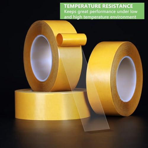 Ultra-Thin Clear Double Sided Tape Heavy Duty 2 Inch x 82 Feet Strong Clear Two Sided Mounting Tape for LCD Screen Repair, LED, Crafts, Posters, Scrapbook, Woodworking, Carpet, Clothes, Residue Free