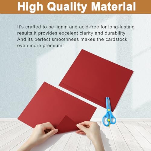 Silunkia 40 Sheets Christmas Red Cardstock 8.5 x 11 Craft Paper 75lb