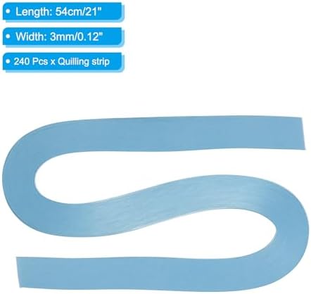 PATIKIL 240pcs Quilling Strips Paper 1/8"(3mm) 21"(54cm) Origami Paper Quilling Strip for Art DIY Hand Craft Christmas, Dusty Blue