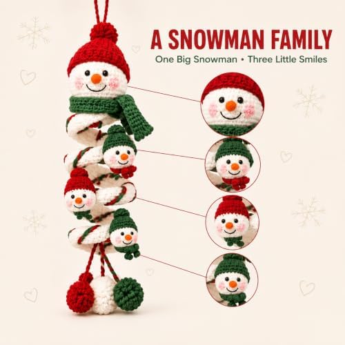 Crochet Snowman Spiral Ornament DIY Kit, Christmas Craft for Adults