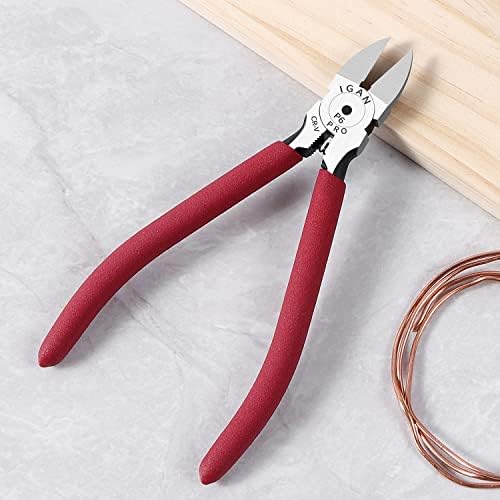 IGAN-P6 Wire Flush Cutters (Pack of 5), 6-inch Ultra Sharp and Powerful Side Cutter Clippers, Ideal Wire Snips for Handmade and Any Clean Cut Needs