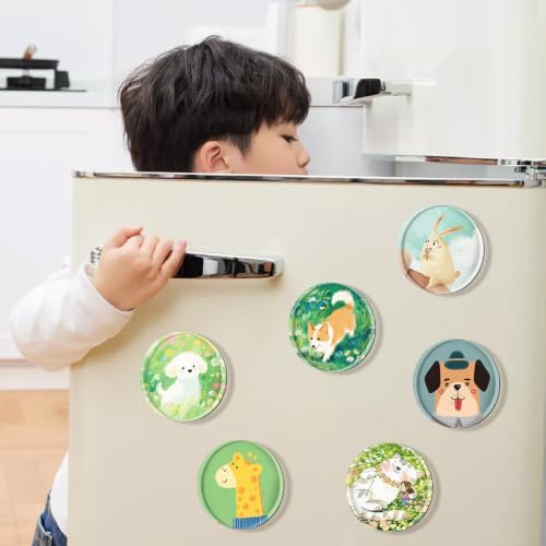 25 Pcs DIY Acrylic Fridge Magnet Kit Circle Round Fridge Magnet Craft Set with Adhesive Backing Make Your Own Magnet Kit for Photo Office Classroom Cabinets Kitchen 2 Inch DTBX- (Round)