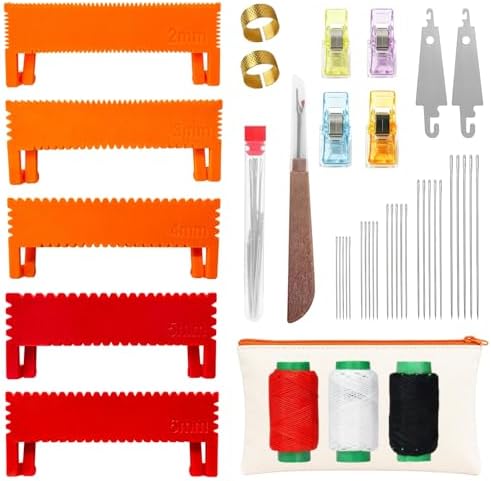 44Pcs Clip-On Sewing Ruler Seam Guide & Needle Kit