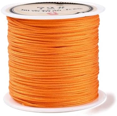 43 Yards Nylon String Friendship Bracelets String 0.8mm Nylon Beading Thread Braided Chinese Knotting Cord Macrame Cords for Kumihimo Necklaces Tassels Jewelry Crafts (Orange)