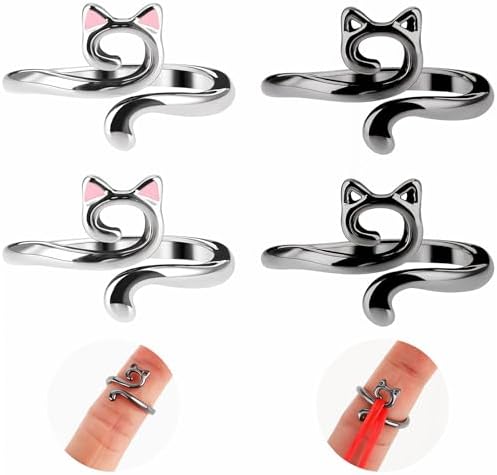 YUXIANLB Knitting Crochet Loop Ring for Fingers Metal Open Yarn Guide Crochet Rings Adjustable Braided Faster Knitting Thimbles Holders Accessories (2Black, 2Silver with Pink)