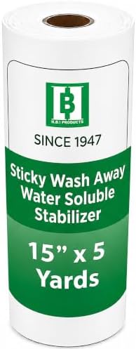 HBI Sticky Wash Away Water Soluble Stabilizer Roll, 15 in x 5 yd