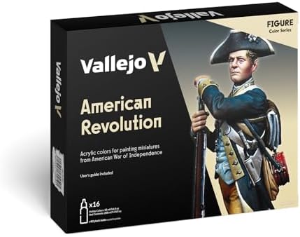 Vallejo - American Revolution Acrylic Paint Set | Model Color | Figure Color Series Historical Miniature Kit to Achieve Historical Accuracy with Artist-Grade Pigments | 16 bottles x 18 ml (0.6 fl.oz.)